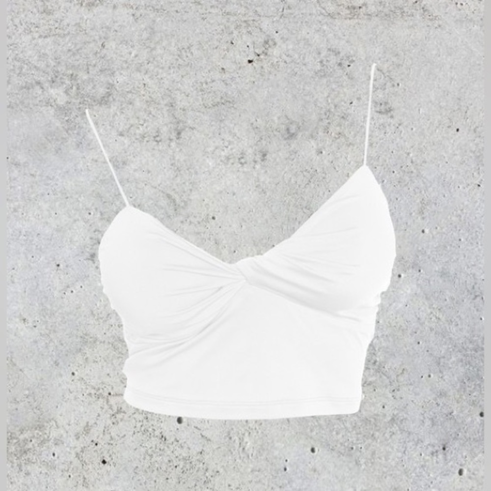 Twisted Cami Crop Top - White
